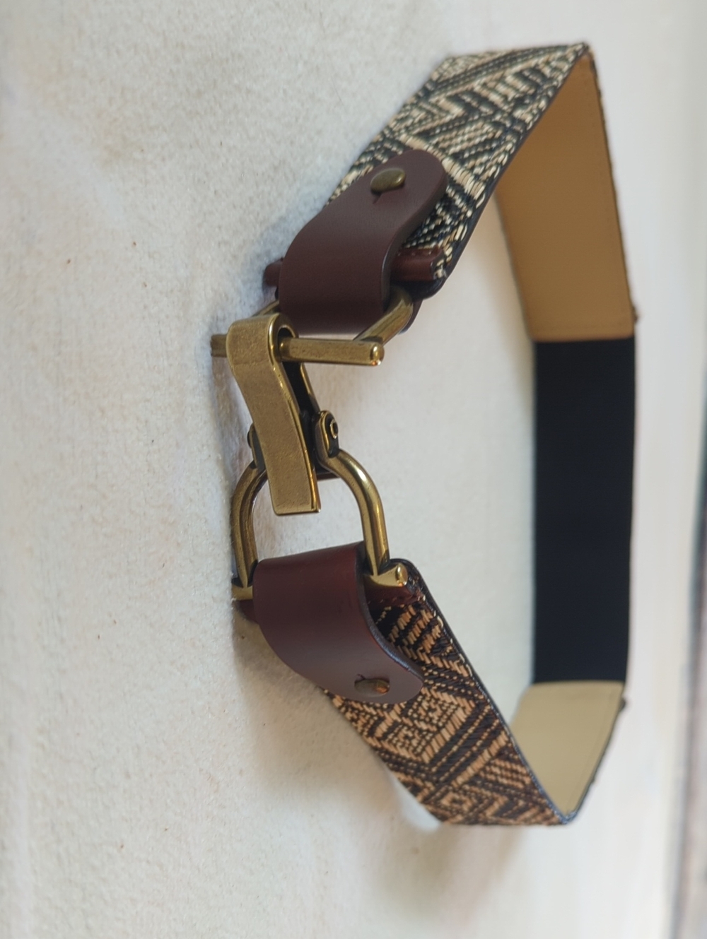 J Crew Woven Black and Tan Belt